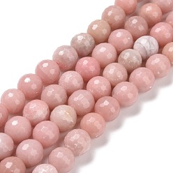 Pink Opal Natural Pink Opal Beads Strands, Faceted(128 Facets), Round, 10mm, Hole: 1.2mm, about 38pcs/strand, 14.96''(38cm)