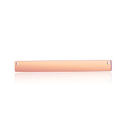 Rose Gold 201 Stainless Steel Links connectors, Rectangle, Rose Gold, 30x5x1.5mm, Hole: 1.2mm
