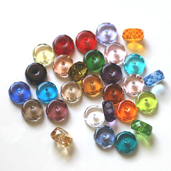 Couleur Mélangete Imitations de perles de cristal autrichien, grade de aaa, facette, plat rond, couleur mixte, 10x5.5mm, Trou: 0.9~1mm