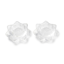 Cristal de cuarzo Decoraciones de exhibición de cristal de cuarzo sintético, loto, 46~52x16~22 mm, diámetro interior: 19~20 mm