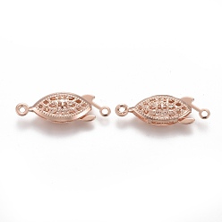 Rose Gold 304 Stainless Steel Box Clasps, Multi-Strand Clasps, Horse Eye, Rose Gold, 21.5x7x4mm, Hole: 1mm