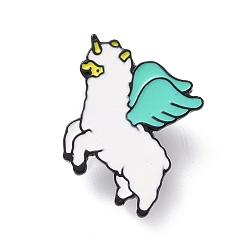 Cyan Unicorn Enamel Pin, Electrophoresis Black Plated Alloy Badge for Backpack Clothes, Cyan, 34x24x1.5mm