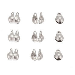 Stainless Steel Color 316 Surgical Stainless Steel Bead Tips, Calotte Ends, Clamshell Knot Cover, 6x4mm, Hole: 0.5mm
