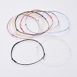 Mixed Color Adjustable Flat Waxed Polyester Cords Bracelet Making, Mixed Color, 8 inch~11-7/8 inch(20.4~30cm)