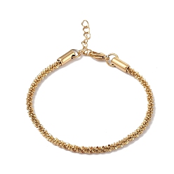 Oro Chapado en iones (ip) 304 pulsera de cadena de cuerda de hueso de acero inoxidable para mujer, dorado, 7-1/4 pulgada (18.4 cm), amplia: 3.3 mm