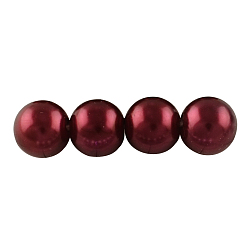 Rouge Foncé Perles rondes en plastique imitation abs, rouge foncé, 12mm, trou: 2 mm, environ 550 pcs / 500 g