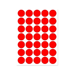 Rouge Ruban adhésif en papier, autocollants ronds, pour la fabrication de cartes, scrapbooking, agenda, planificateur, enveloppe & cahiers, ronde, rouge, 5 cm, environ 8 pcs / feuille