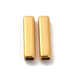 Настоящее золото 18K Ионное покрытие (ip) 304 шарики из нержавеющей стали, прямоугольные, реальный 18 k позолоченный, 15x4x4 мм, отверстие : 2.8x2.8 мм