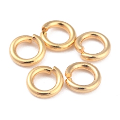 Настоящее золото 24K Покрытие стойки латунными перемычками, открытые кольца прыжок, долговечный, реальный 24 k позолоченный, 4x0.9 мм, 19 датчик, внутренний диаметр: 2.2 мм