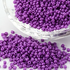 Medium Orchid Baking Paint Glass Seed Beads, Medium Orchid, 12/0, 1.5~2mm, Hole: 0.5~1mm, about 3333pcs/50g, 50g/bag, 18bags/2pounds