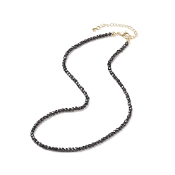 Spinelle Collier de perles de cube de spinelle noir naturel pour femme, 16.34 pouce (41.5 cm)