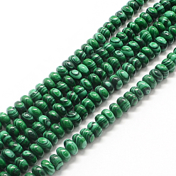 Malachite Rondelle Dyed Synthetic Malachite Bead Strands, 6~7x4~5mm, Hole: 1mm, about 93pcs/strand, 15.7 inch