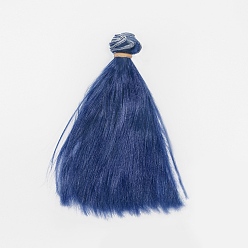 Bleu De Prusse Cheveux longs et raides en mohair imité poupée perruque cheveux, pour les filles de bricolage accessoires de fabrication de bjd, null, 150~1000mm