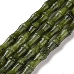 Otro Jade Hilos de jade xinyi natural / cuentas de jade del sur chino, palo de bambú, 12x5 mm, agujero: 1.2 mm, sobre 32 unidades / cadena, 15.08'' (38.3 cm)