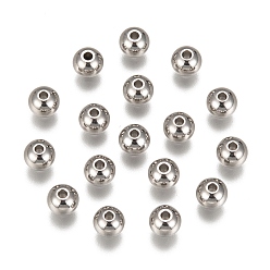 Stainless Steel Color 201 Stainless Steel Beads, Solid Round, Stainless Steel Color, 6mm, Hole: 1.5mm