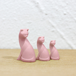 Розовый 3 размеры миниатюрных украшений в виде кошек из смолы, для украшения стола гостиной дома и сада, туманная роза, 14~23x9~14x5~9 мм, 3 шт / комплект