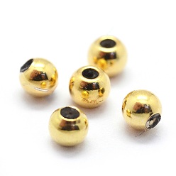 Doré  925 perles d'arrêt en argent sterling, avec caoutchouc à l'intérieur, ronde, or, 3mm, Trou: 0.6mm