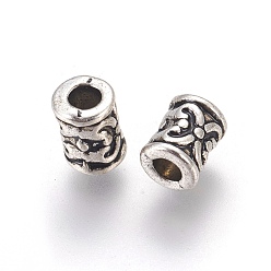 Antique Silver Tibetan Style Alloy Beads, Lead Free & Nickel Free & Cadmium Free, Column, Antique Silver, about 7mm long, 5.5mm wide, 5mm thick, Hole: 2.5mm