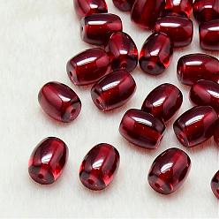 Rouge Foncé Perles en résine, baril, jade d'imitation, rouge foncé, 14x12mm, Trou: 2mm