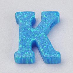 Letter K Charmes en opale synthétique, letter.k, 10x8.5x2.5mm, Trou: 0.8mm