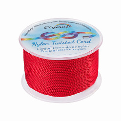 Roja Hilos de nylon olycraft, cuerdas de milán / cuerdas retorcidas, rojo, 1.5~2 mm, sobre 50 m / rollo