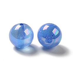 Dodger Azul Abalorios de acrílico, color de ab chapado, redondo, azul dodger, 19.5 mm, agujero: 3 mm, Sobre 109 unidades / 500 g