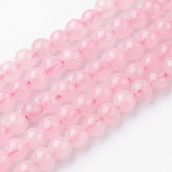 Розовый Кварц Природного розового кварца нитей бисера, круглые, 4~4.5 мм, отверстие : 1 мм, около 85~90 шт / нитка, 14.9 дюйм (38 см)