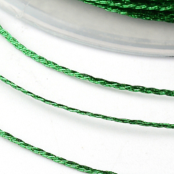 Green Round Metallic Thread, 12-Ply, Green, 1mm, about 54.68 yards(50m)/roll