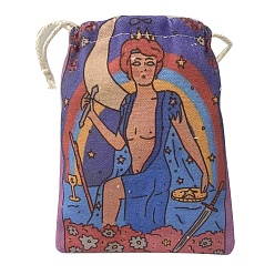 Human Bolsas de embalaje de tela de lona, bolsas de cordón, Rectángulo, Patrón de las mujeres, 15~18x13~14 cm