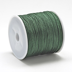 Dark Green Nylon Thread, Chinese Knotting Cord, Dark Green, 1mm, about 284.33 yards(260m)/roll