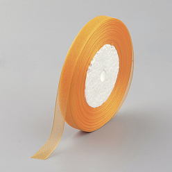 Orange Organza Ribbon, Orange, 3/8 inch(10mm), 50yards/roll(45.72m/roll), 10rolls/group, 500yards/group(457.2m/group)