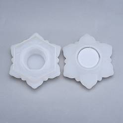 Blanco Caja de almacenamiento de loto moldes de silicona, con tapas, para caja de joyería de resina uv diy, contenedor de baratijas, caja de dulces, blanco, 12.5x10.8x4.3 cm
