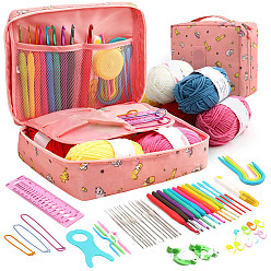 Cat Shape Sewing Tool Sets, Including Aluminum Pin, Crochet Hook, Twist Pin, Scissor, Cat Shape, 240x180x60mm