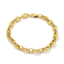 Golden Ion Plating(IP) 304 Stainless Steel Oval Link Chain Bracelets, Golden, 9-1/8 inch(23cm)
