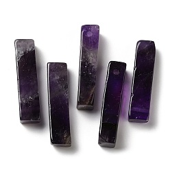 Amethyst Natural Amethyst Pendants, Rectangle Charms, 39~40x9.5~10x8~8.5mm, Hole: 1.8~2mm
