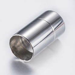 Color de Acero Inoxidable 304 cierres magnéticos de acero inoxidable con extremos para pegar, superficie lisa, columna, color acero inoxidable, 20x11 mm, agujero: 10 mm