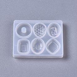 Blanc Moules en silicone, moules de résine, pour la résine UV, fabrication de bijoux en résine époxy, candy, blanc, 48x37x6mm