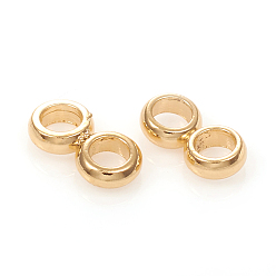 Золотой 201 распорные втулки из нержавеющей стали, двойное кольцо, золотые, 6x3x1 мм, отверстие : 1.8 мм