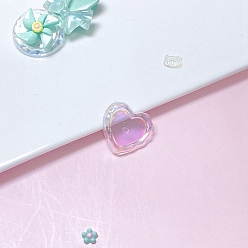 Corazón Cabujones de plástico transparente, corazón, 28x26 mm