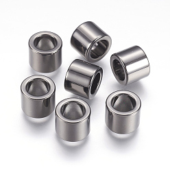Gunmetal 304 Stainless Steel Beads, Column, Gunmetal, 10x8mm, Hole: 6.5mm