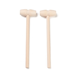 Bois Solide Mini marteaux en bois d'herbe, maillet battant des jouets, burlywood, 15.5 cm