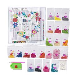 Others DIY Mother's Day Theme Full Drill Diamond Painting Canvas Kits, with Resin Rhinestones, Diamond Sticky Pen, Plastic Tray Plate and Glue Clay, Mother's Day Themed Pattern, 302x302x0.2mm