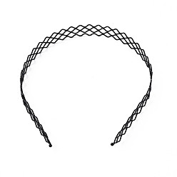 Noir Accessoires de cheveux de bande de cheveux en fer, noir, 18~20x130~135mm