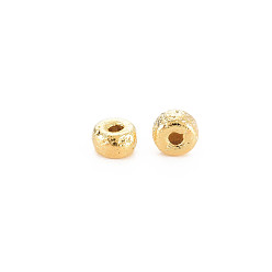 Real 18K Gold Plated Rack Plating Brass Beads, Nickel Free, Flat Round, Real 18K Gold Plated, 4x2.5mm, Hole: 1mm