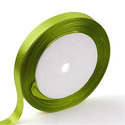 Olive Drab Single Face Satin Ribbon, Polyester Ribbon, Breast Cancer Pink Awareness Ribbon Making Materials, Valentines Day Gifts, Boxes Packages, Olive Drab, 1/2 inch(12mm), about 25yards/roll(22.86m/roll), 250yards/group(228.6m/group), 10rolls/group