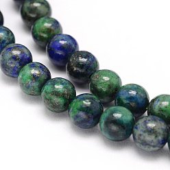 Chrysocolle et Lapis Lazuli Brins de perles de chrysocolla et lapis lazuli naturelles, teint, ronde, 4mm, Trou: 0.8mm, Environ 95 pcs/chapelet, 15.5 pouce