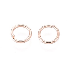 Oro Rosa 304 de acero inoxidable anillos del salto abierto, oro rosa, 20 calibre, 6x0.8 mm, diámetro interior: 4.5 mm