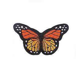 Tomate Apliques de mariposa, computarizado bordado paño hierro en remiendos, accesorios de vestuario, tomate, 45x80 mm
