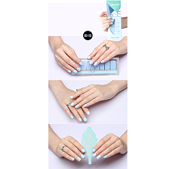 Bleu Ciel Autocollants de bandes de vernis à ongles de couleur unie à paillettes, avec lime à ongles et tampon alcoolisé, pour femmes filles bricolage nail art, bleu ciel, 14.5x7.5 cm