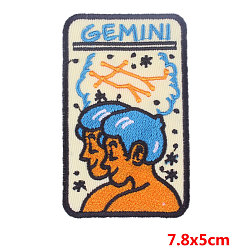 Gemini Rectangle with Constellation Computerized Embroidery Cloth Iron on/Sew on Patches, Costume Accessories, Gemini, 78x50mm